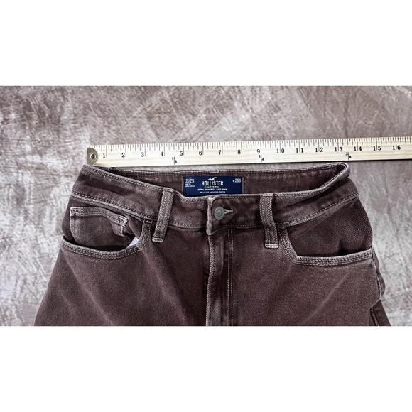 Women's Hollister Ultra High-Rise Dad Jean Vintage Stretch RN75654 Brown Size 3S - Picture 5 of 9